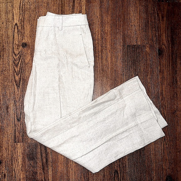 LOFT Pants - LOFT Linen Light Khaki Wide Leg Trousers Women’s Size 4